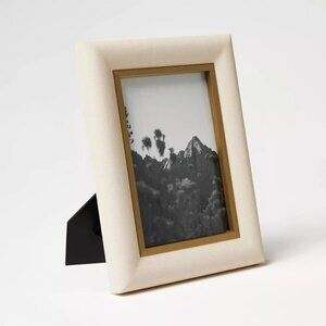 5x7 Shagreen Wrapped Single Image Table Frame Cream - Threshold Studio McGee
